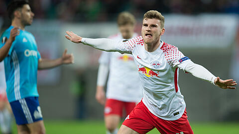 Bullenstark: Timo Werner brachte RB Leipzig gegen Marseille kurz vor der Pause in Führung.