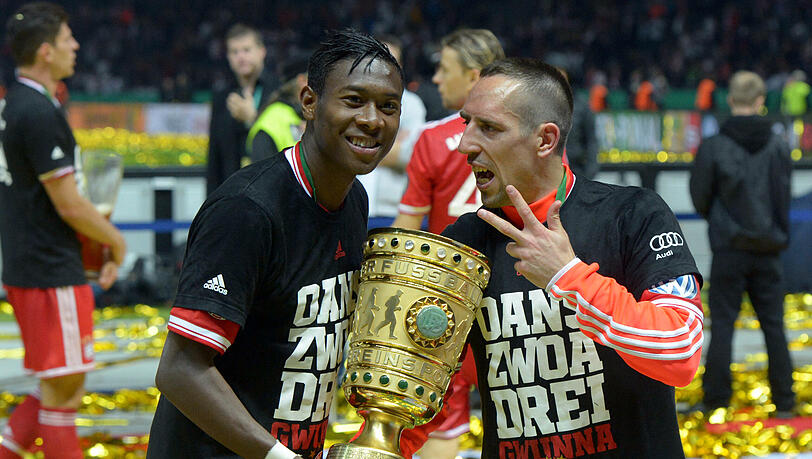 David Alaba und Franck Ribéry machten 2013 mit dem DFB-Pokal-Sieg das erste Triple in der Geschichte des FC Bayern klar. David Alaba und Franck Ribéry machten 2013 mit dem DFB-Pokal-Sieg das erste Triple in der Geschichte des FC Bayern klar.