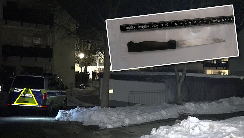 Ein Mann wurde am Mittwochabend in Pullach angeschossen, nachdem er Polizisten mit diesem Messer bedrohte.