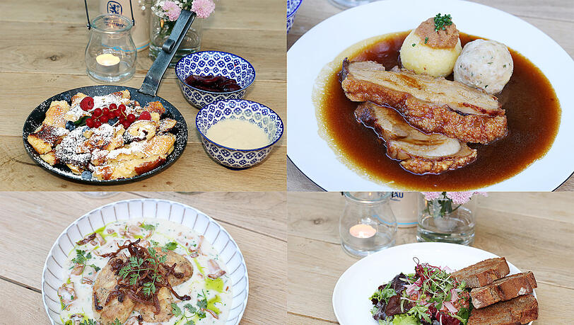 Die AZ hat's für Sie probiert: Kaiserschmarrn, Schweinsbraten, Rahmpfifferlinge, Tatar. Fleisch kommt hier ausschließlich aus Bio-Betrieben. Die AZ hat's für Sie probiert: Kaiserschmarrn, Schweinsbraten, Rahmpfifferlinge, Tatar. Fleisch kommt hier ausschließlich aus Bio-Betrieben.