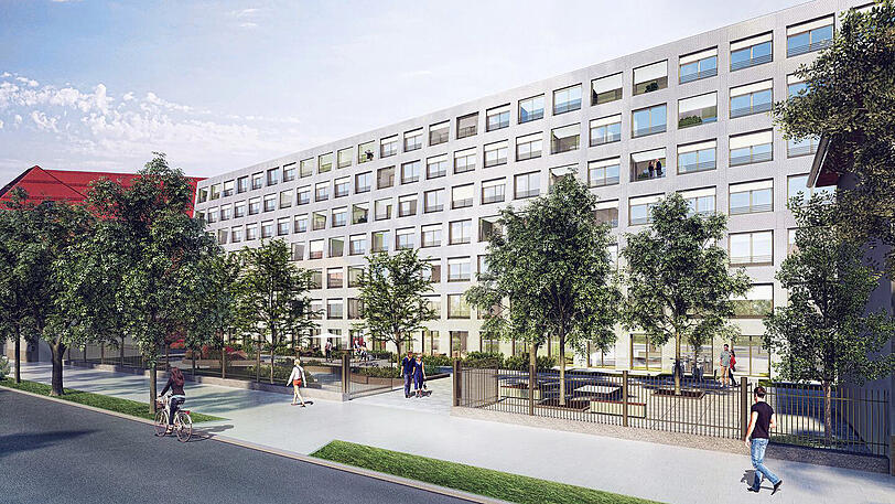 Noble Eigentumswohnungen sind an der Ecke Deroystraße geplant. "Pandion Le Blanc" nennen die Macher den Siegerentwurf.