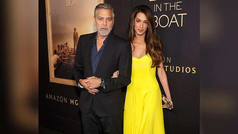George und Amal Clooney bei der Premiere seines neuen Films "The Boys In The Boat".