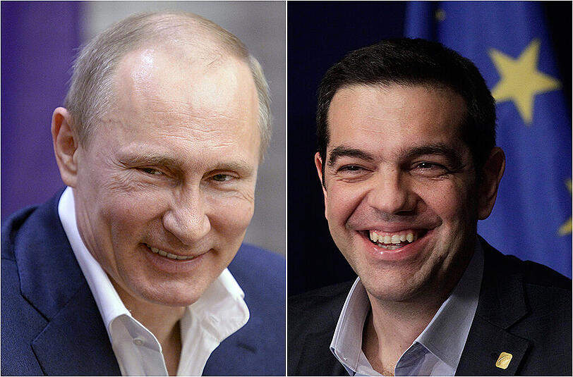 Zwei Tage lang ist der griechische Regierungschef Alexis Tsipras (r.) bei Wladimir Putin in Moskau zu Gast