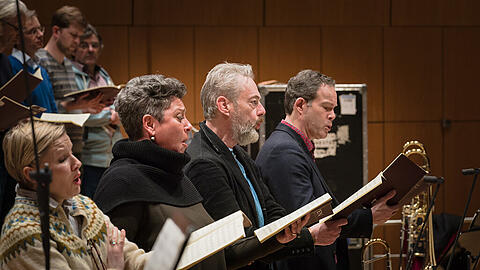 Die Solisten Sally Matthews, Gerhild Romberger, Mark Padmore und Gerald Finley im Gasteig.
