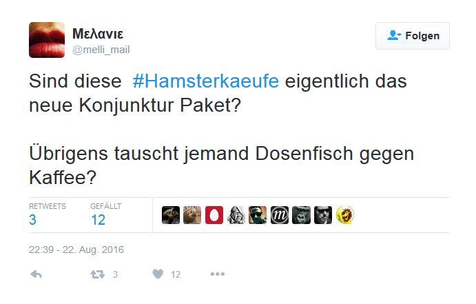 So amüsieren sich Twitter-User über die Hamsterkäufe im Konzept zur Zivilverteidigung.