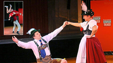 Mei! So griabig tanzt es sich Boarisch: Matthias Wiesheu und Petra Haller vom Isargau Bayerische Heimat- und Volkstrachtenvereine e. V. Im kleinen Bild: Fetzig! Auch Swing wird auf Bällen getanzt. Hier von den Tänzern Mona Reithmeier und Rasmus Holmqvist.