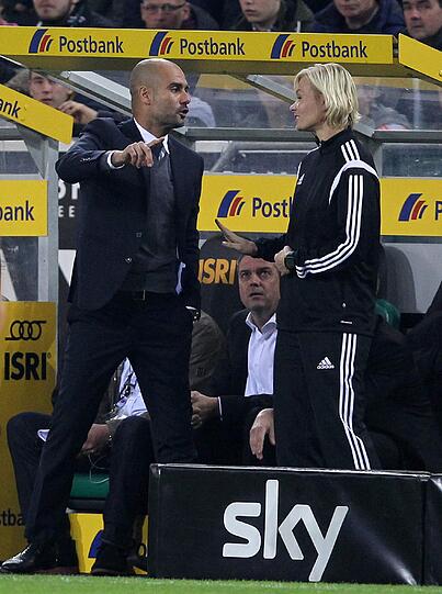 So hitzig debattierten Pep Guardiola und Bibiana Steinhaus.