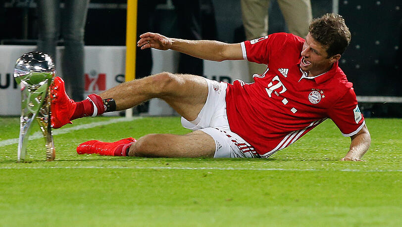 Thomas Müller will den Dortmundern auch in diesem Jahr den Supercup weggrätschen. Thomas Müller will den Dortmundern auch in diesem Jahr den Supercup weggrätschen.