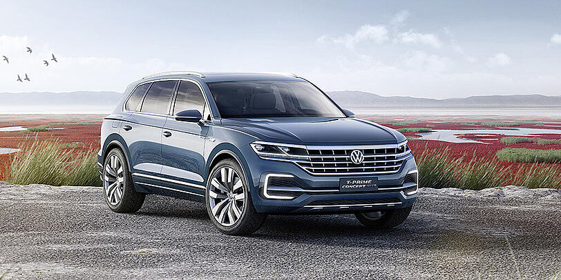 Die VW-Studie T-Prime Concept GTE ist ein Oberklasse-SUV mit Plug-in-Hybrid- und Allradantrieb.