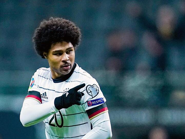 Traf beim Jahresabschluss des DFB-Teams gleich drei Mal: Serge Gnabry.