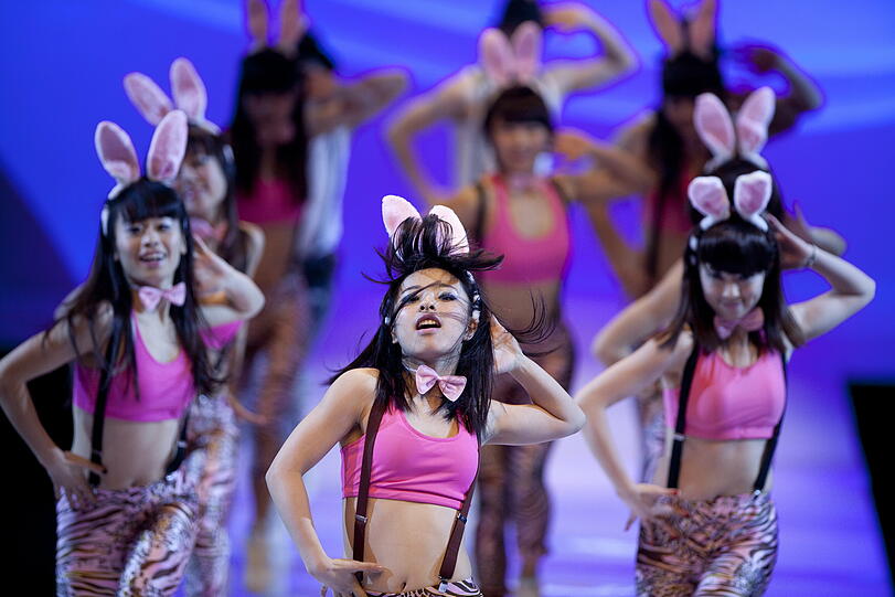 Knappe Bikinis, süße Mädchen: Die Fashion Week in Peking.