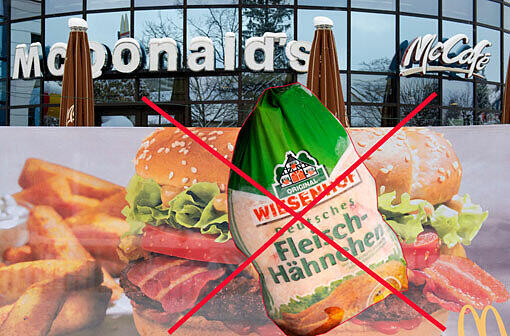 In Schnellrestaurants von McDonald's wird es vorerst keine Geflügelfleischprodukte aus Wiesenhof-Betrieben geben.