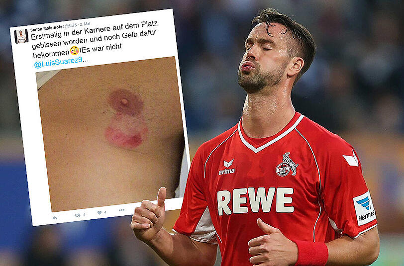 Erstmal durchpusten: Stefan Maierhofer, hier im Trikot seines Ex-Klubs Köln, wurde von einem Gegenspieler gebissen.