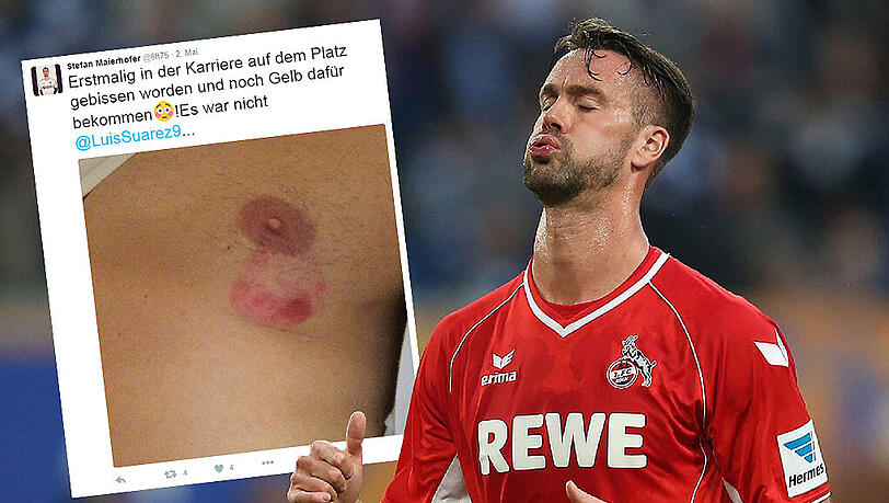 Erstmal durchpusten: Stefan Maierhofer, hier im Trikot seines Ex-Klubs Köln, wurde von einem Gegenspieler gebissen. Erstmal durchpusten: Stefan Maierhofer, hier im Trikot seines Ex-Klubs Köln, wurde von einem Gegenspieler gebissen.