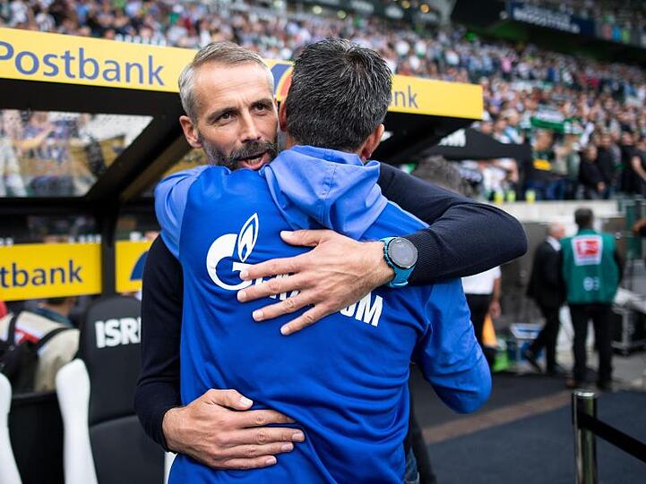 Sehen sich beim Rückrunden-Auftakt wieder: Schalke-Coach David Wagner (vorne) und Gladbachs Marco Rose.