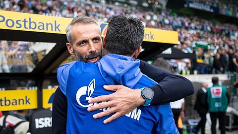 Sehen sich beim Rückrunden-Auftakt wieder: Schalke-Coach David Wagner (vorne) und Gladbachs Marco Rose.