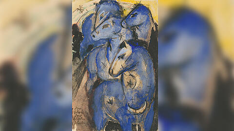 Franz Marc, Der Turm der blauen Pferde, Vorzeichnung, 1912