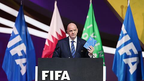 Fifa-Präsident Gianni Infantino rief in Doha zum Frieden auf.