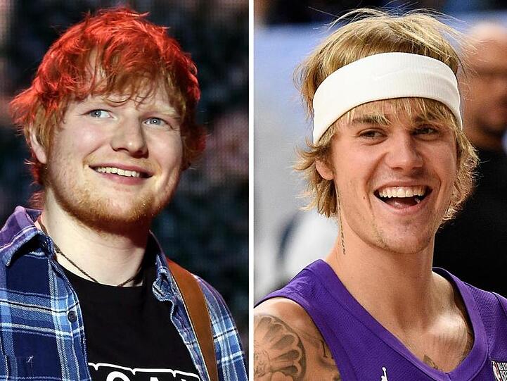 Ed Sheeran (l.) und Justin Bieber sind für eine Single ein Duo. Fotos: Isabel Infantes/Robin Townsend