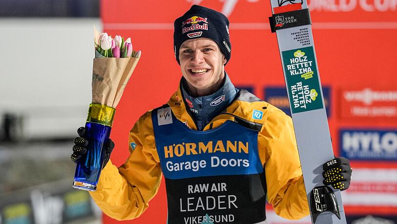 Strahlend nach dem Sieg: Andreas Wellinger in Vikersund.