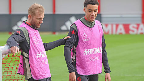 Fit f&uuml;r die Spiele gegen Real Madrid? Konrad Laimer (l.) und Jamal Musiala.