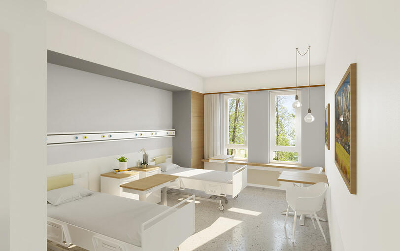 Die Patientenzimmer werden moderner gestaltet.
