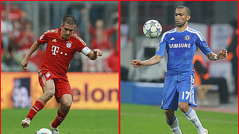 Lahm - Bosingwa: "Der Kapitän ist auf der rechten Seite die Konstanz in Person, Bosingwa dagegen nur im Team, weil Ivanovic gesperrt ist. Am Portugiesen war Bayern mal dran, aber er hat nicht mehr den Biss, den Speed und die Zweikampfhärte. Klarer Punkt für Lahm und die Bayern." Stand: 1,5:0,5