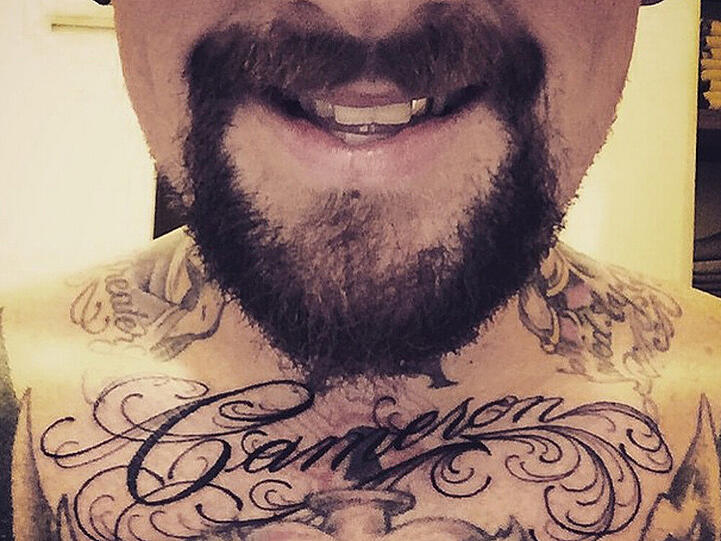 Musiker Benji Madden trägt den Namen seiner Ehefrau Cameron Diaz auf der Brust
