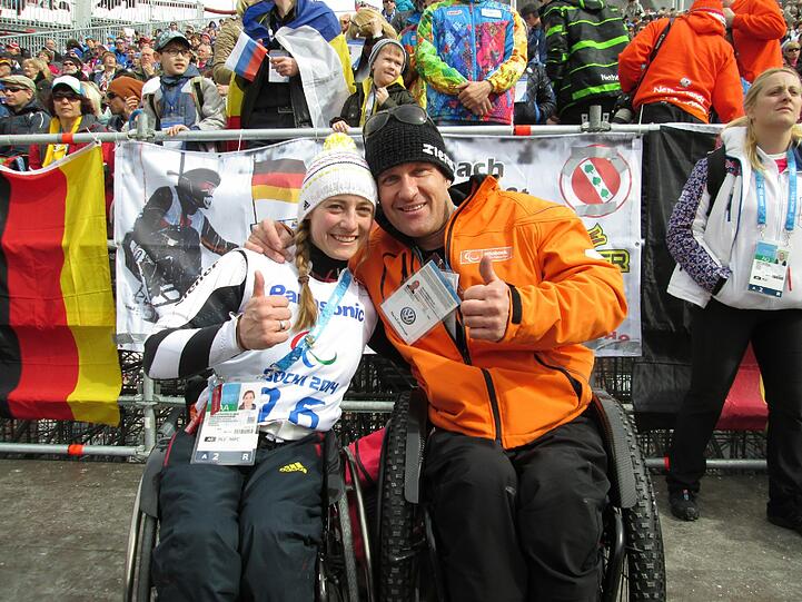 Zwei Superstars der Paralympics: Anna Schaffelhuber (bisher viermal Gold) und Martin Braxenthaler (zehnmal Gold).