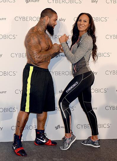 Barbara Becker und der US-amerikanische Trainer James (the Beast) Wilson