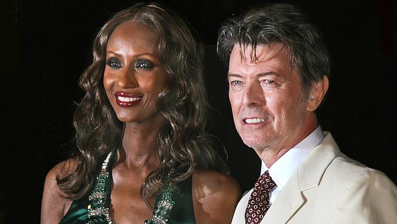 Iman Abdulmajid und David Bowie im Jahr 2007.