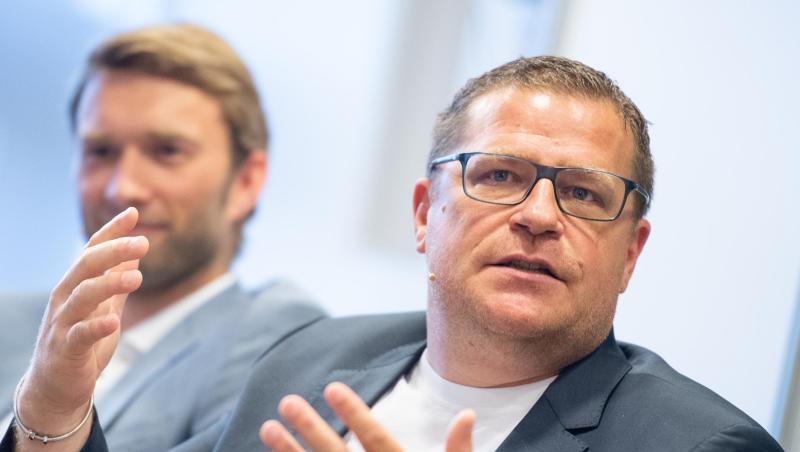 Max Eberl, Sportdirektor von Borussia Mönchengladbach, spricht während einer Pressekonferenz. Foto: Marius Becker/Archivbild Max Eberl, Sportdirektor von Borussia Mönchengladbach, spricht während einer Pressekonferenz. Foto: Marius Becker/Archivbild