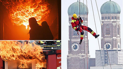 Zündeln, abseilen, löschen: Auf der Theresienwiese zeigte die Münchner Feuerwehr was sie drauf hat.