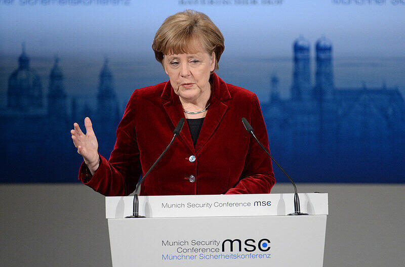 Bundeskanzlerin Angela Merkel (CDU) spricht am 07.02.2015 auf der 51. Sicherheitskonferenz im Hotel Bayerischer Hof in München