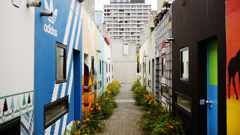 Bunt vor Beton.