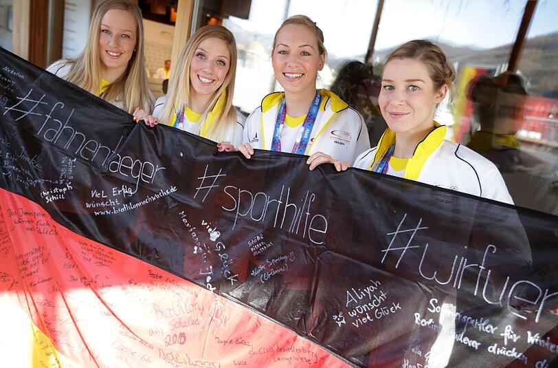 Anke Karstens, Isabella Laböck,Selina Jörg und Amelie Kober sind die deutschen Hoffnungsträgerinnen im Snowboarden.