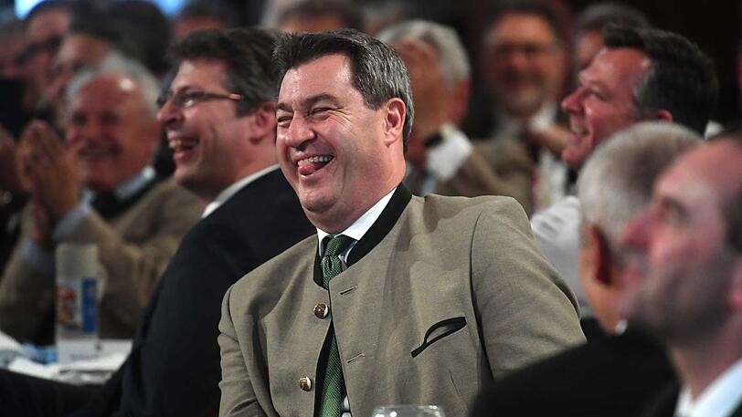 Hat gut Lachen: Bayerns Ministerpräsident Markus Söder (CSU).