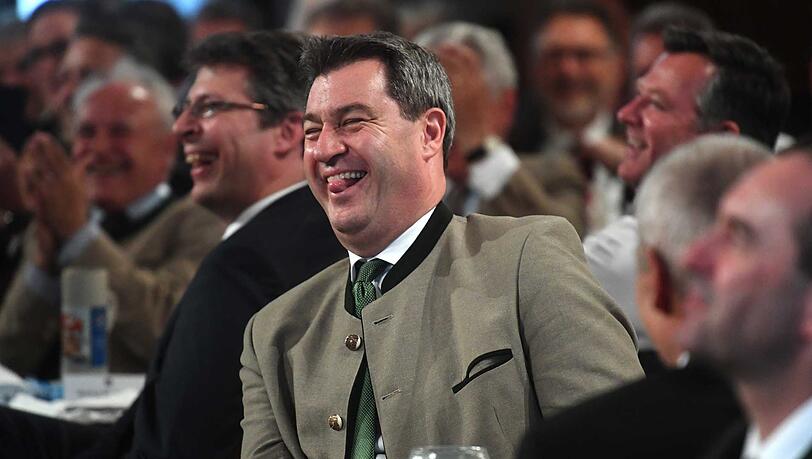 Hat gut Lachen: Bayerns Ministerpräsident Markus Söder (CSU). Hat gut Lachen: Bayerns Ministerpräsident Markus Söder (CSU).