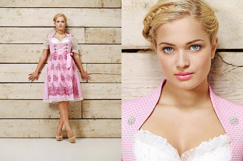 Kostbare Stoffe wie Brokat, Seide, und handbestickte französische Spitze: Die neue Kollektion des Dirndl-Labels "Alpenprinzessin"