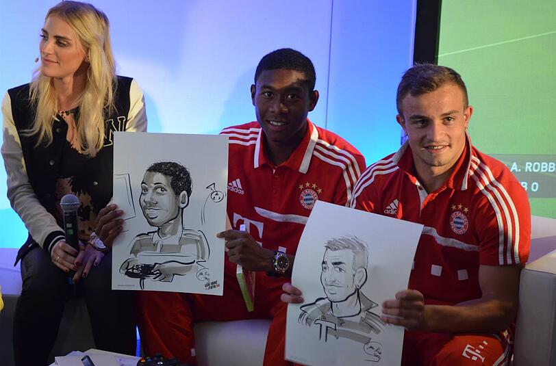 Zum Abschluss gab's eine Karikatur und natürlich auch das Spiel Fifa 14 geschenkt.