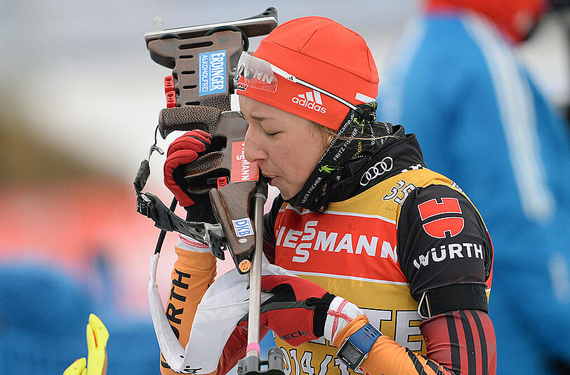 Nochmal durchpusten: Franziska Preuß steht vor ihrer Rückkehr in den Biathlon-Weltcup.