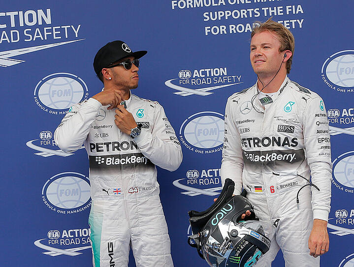 Mercedes-Duo Hamilton und Rosberg startet in Spielberg vor Vettel.