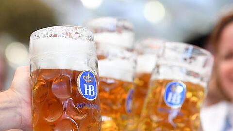Feiernde stoßen mit ihren Bierkrügen an. Foto: Tobias Hase/dpa-tmn/Symbolbild