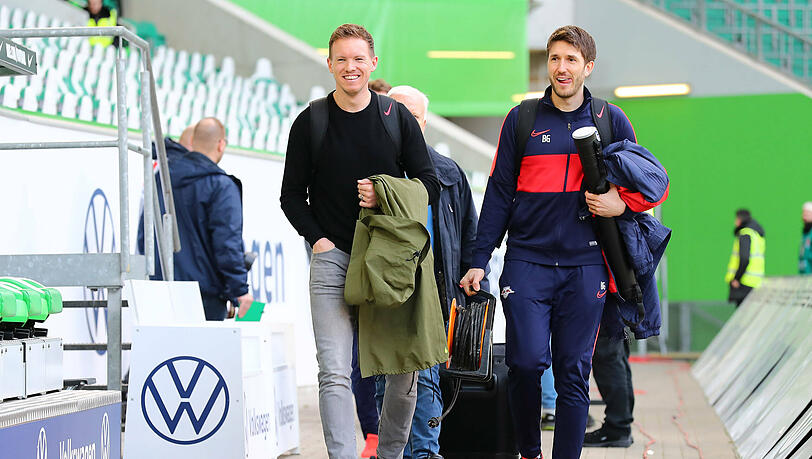 Verstehen sich auch außerhalb des Platzes gut: Julian Nagelsmann und Benjamin Glück. Verstehen sich auch außerhalb des Platzes gut: Julian Nagelsmann und Benjamin Glück.