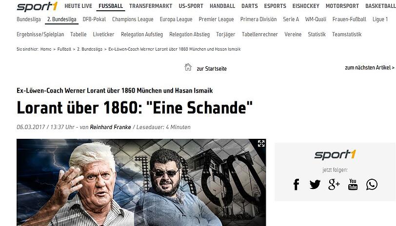 Beinhart waren die Worte von Trainer-Legende Werner Lorant bei Sport1: "Das ist eine Schande, wie bei 1860 mit Menschen umgegangen wird." Die Medien-Maßnahmen kann der Trainer, der von 1992 bis 2001 in München an der Seitenlinie stand, überhaupt nicht nachvollziehen: "Als Verein brauche ich die Medien, gerade in einer Stadt wie München. Aussperren ist ein Unding. Schlimm."