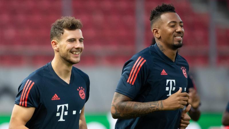Leon Goretzka und Jerome Boateng nehmen am Training teil. Foto: Sven Hoppe/dpa/Archivbild Leon Goretzka und Jerome Boateng nehmen am Training teil. Foto: Sven Hoppe/dpa/Archivbild