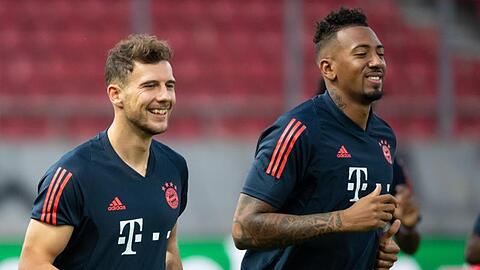 Leon Goretzka und Jerome Boateng nehmen am Training teil. Foto: Sven Hoppe/dpa/Archivbild