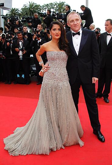 Die mexikanische Schauspielerin Salma Hayek an der Seite ihres Ehemanns Henri Pinault in Cannes.