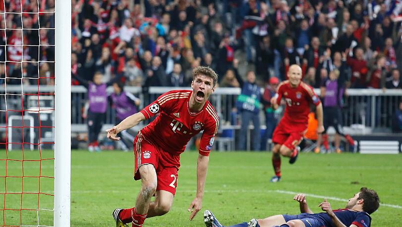 Vergangene Saison noch Torschütze gegen Barcelona: Thomas Müller. Vergangene Saison noch Torschütze gegen Barcelona: Thomas Müller.