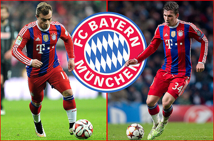 Zwei Spieler die den FC Bayern in der Winterpause verlassen - Während Höjbjerg (r.) verliehen wird, steht bei Shaqiri scheinbar ein Wechsel nach Italien bevor.